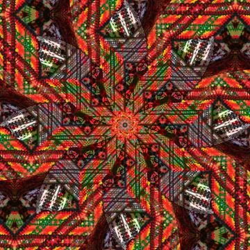 Seamless abstract square pattern. Symmetrical round pattern. Author's pattern Stock Photos