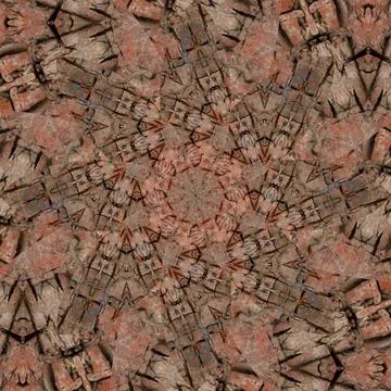 Seamless abstract square pattern. Symmetrical round pattern. Author's pattern Foto stock
