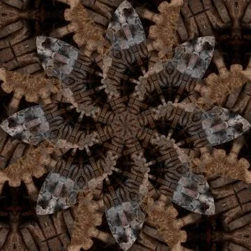 Seamless abstract square pattern. Symmetrical round pattern. Author's pattern Foto stock