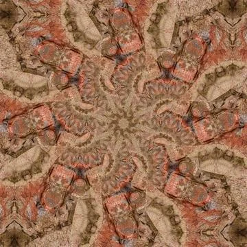 Seamless abstract square pattern. Symmetrical round pattern. Author's pattern Foto stock