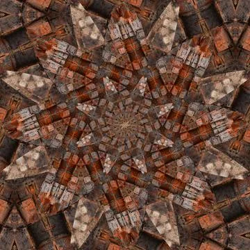 Seamless abstract square pattern. Symmetrical round pattern. Author's pattern 스톡 사진