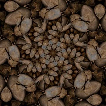 Seamless abstract square pattern. Symmetrical round pattern. Author's pattern Foto stock