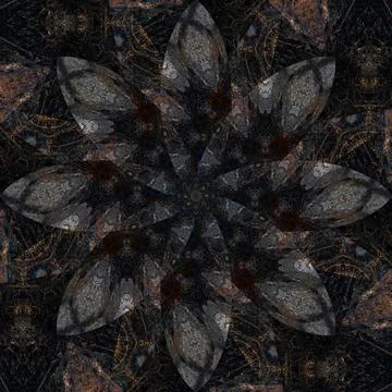Seamless abstract square pattern. Symmetrical round pattern. Author's pattern 스톡 사진