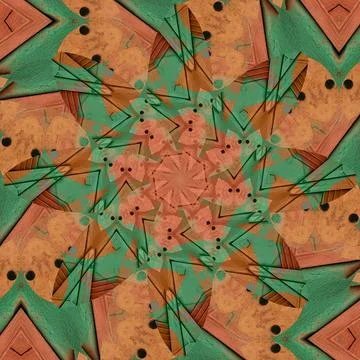 Seamless abstract square pattern. Symmetrical round pattern. Author's pattern 스톡 사진
