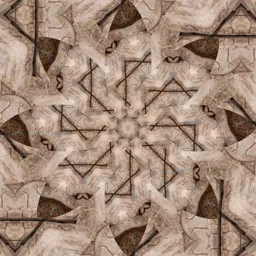 Seamless abstract square pattern. Symmetrical round pattern. Author's pattern 스톡 사진
