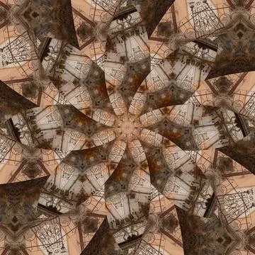 Seamless abstract square pattern. Symmetrical round pattern. Author's pattern 스톡 사진