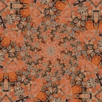 Seamless abstract square pattern. Symmetrical round pattern. Author's pattern 스톡 사진
