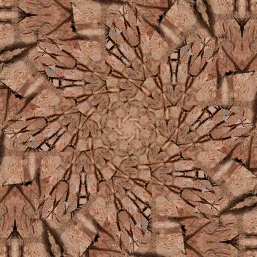 Seamless abstract square pattern. Symmetrical round pattern. Author's pattern 写真素材