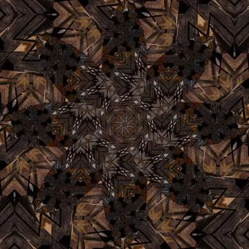 Seamless abstract square pattern. Symmetrical round pattern. Author's pattern 스톡 사진