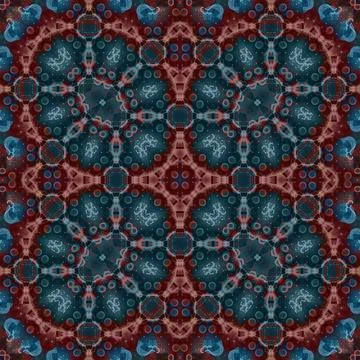 Seamless abstract square pattern. Watercolor and alcohol ink. Author's patter Stock Illustration