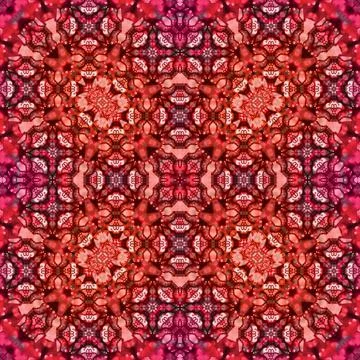 Seamless abstract square pattern. Watercolor and alcohol ink. Author's patter Stock Illustration