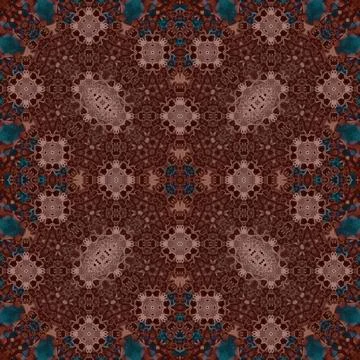 Seamless abstract square pattern. Watercolor and alcohol ink. Author's patter Stock Illustration