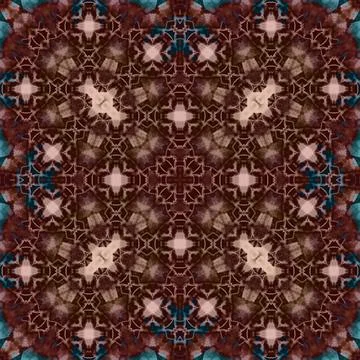 Seamless abstract square pattern. Watercolor and alcohol ink. Author's patter Stock Illustration