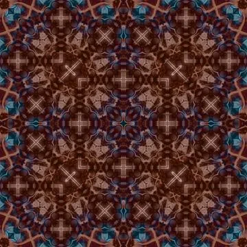 Seamless abstract square pattern. Watercolor and alcohol ink. Author's patter Stock Illustration