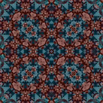 Seamless abstract square pattern. Watercolor and alcohol ink. Author's patter Stock Illustration