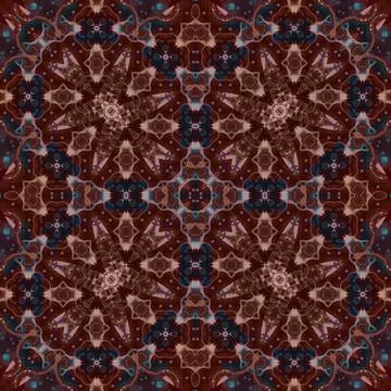 Seamless abstract square pattern. Watercolor and alcohol ink. Author's patter Stock Illustration
