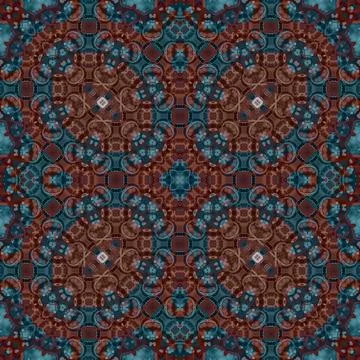 Seamless abstract square pattern. Watercolor and alcohol ink. Author's patter Illustrazione stock