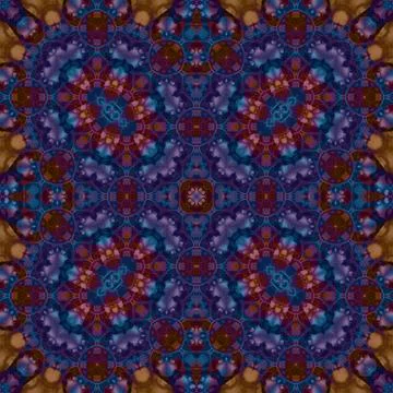 Seamless abstract square pattern. Watercolor and alcohol ink. Author's patter Stock Illustration
