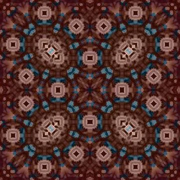 Seamless abstract square pattern. Watercolor and alcohol ink. Author's patter Stock Illustration