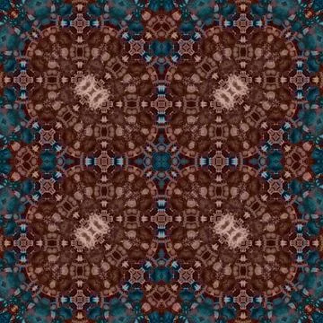 Seamless abstract square pattern. Watercolor and alcohol ink. Author's patter Illustrazione stock