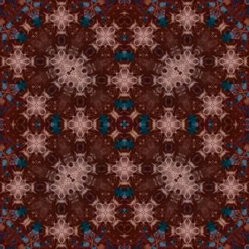 Seamless abstract square pattern. Watercolor and alcohol ink. Author's patter Stock Illustration
