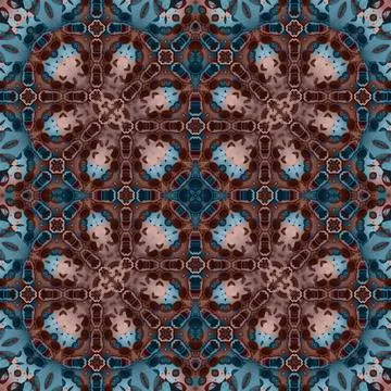 Seamless abstract square pattern. Watercolor and alcohol ink. Author's patter Stock Illustration