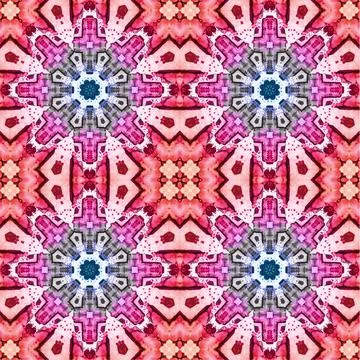 Seamless abstract square pattern. Watercolor art texture Stock Illustration