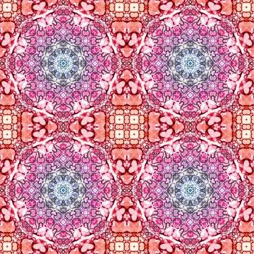 Seamless abstract square pattern. Watercolor art texture Stock Illustration