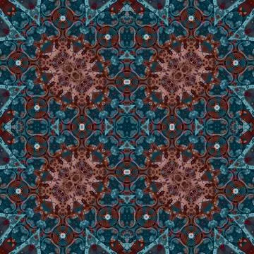 Seamless abstract square pattern. Watercolor and alcohol ink. Author's patter Stock Illustration