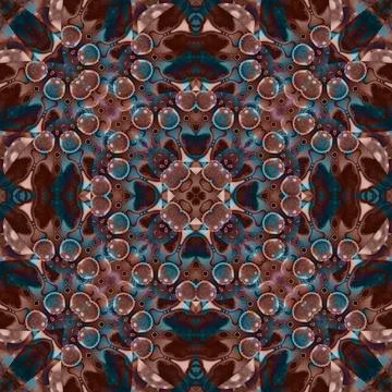Seamless abstract square pattern. Watercolor and alcohol ink. Author's patter Stock Illustration