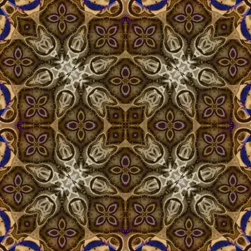 Seamless abstract square pattern. Watercolor and alcohol ink. Author's patter Stock Illustration