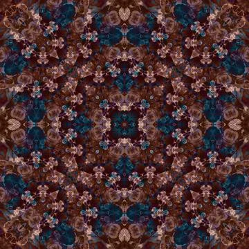 Seamless abstract square pattern. Watercolor and alcohol ink. Author's patter Stock Illustration