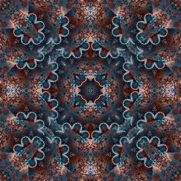 Seamless abstract square pattern. Watercolor and alcohol ink. Author's patter Stock Illustration