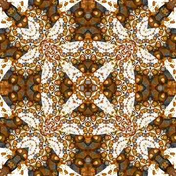 Seamless abstract square pattern. Watercolor and alcohol ink. Author's patter Stock Illustration