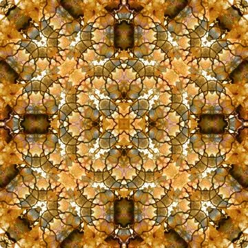 Seamless abstract square pattern. Watercolor and alcohol ink. Author's patter Stock Illustration