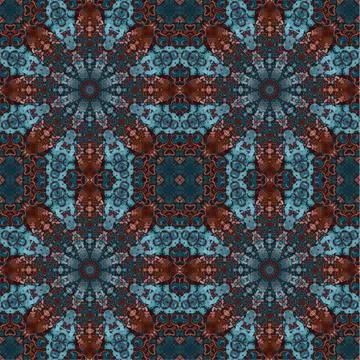 Seamless abstract square pattern. Watercolor art texture Stock Illustration