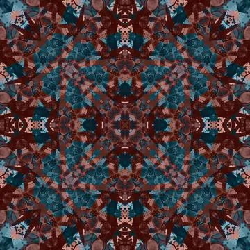Seamless abstract square pattern. Watercolor and alcohol ink. Author's patter Illustrazione stock