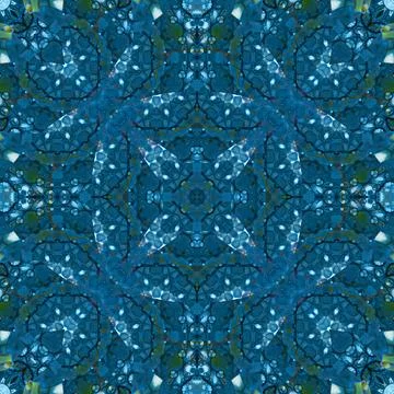 Seamless abstract square pattern. Watercolor and alcohol ink. Author's patter Stock Illustration