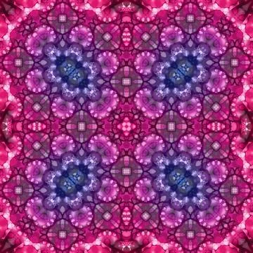 Seamless abstract square pattern. Watercolor and alcohol ink. Author's patter Illustrazione stock
