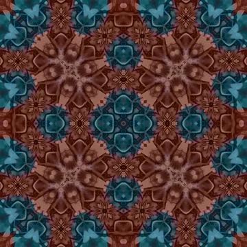 Seamless abstract square pattern. Watercolor and alcohol ink. Author's patter Illustrazione stock