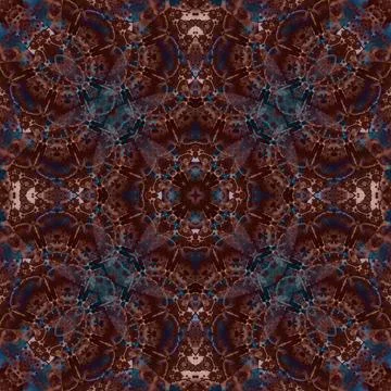 Seamless abstract square pattern. Watercolor and alcohol ink. Author's patter Illustrazione stock