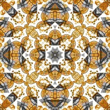 Seamless abstract square pattern. Watercolor and alcohol ink. Author's patter Illustrazione stock