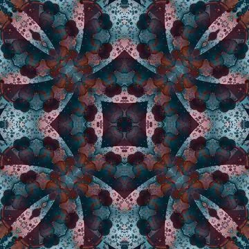 Seamless abstract square pattern. Watercolor and alcohol ink. Author's patter Illustrazione stock