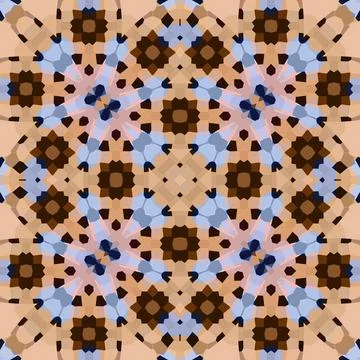 Seamless abstract square pattern. Watercolor and alcohol ink. Author's patter Stock Illustration