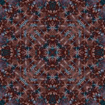 Seamless abstract square pattern. Watercolor and alcohol ink. Author's patter Illustrazione stock