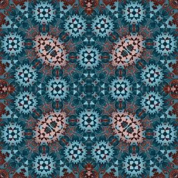Seamless abstract square pattern. Watercolor and alcohol ink. Author's patter Stock Illustration