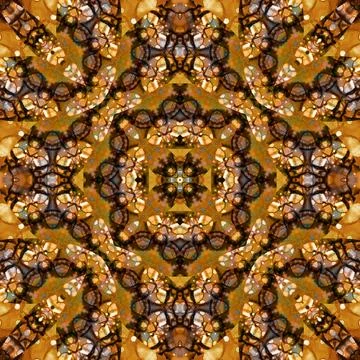 Seamless abstract square pattern. Watercolor and alcohol ink. Author's patter Illustrazione stock