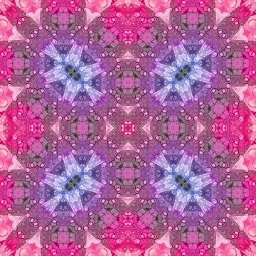 Seamless abstract square pattern. Watercolor and alcohol ink. Author's patter Stock Illustration