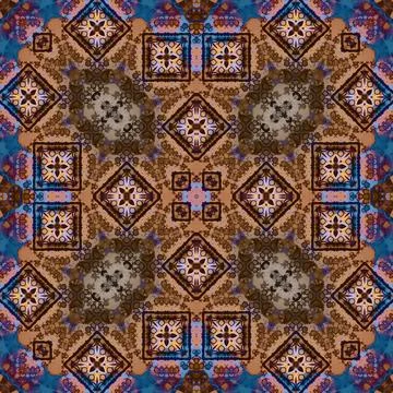 Seamless abstract square pattern. Watercolor and alcohol ink. Author's patter Illustrazione stock