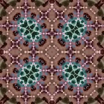 Seamless abstract square pattern. Watercolor and alcohol ink. Author's patter Foto stock